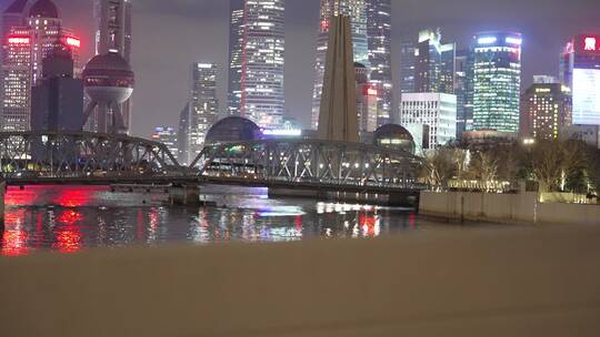 上海外滩街景夜景视频素材模板下载