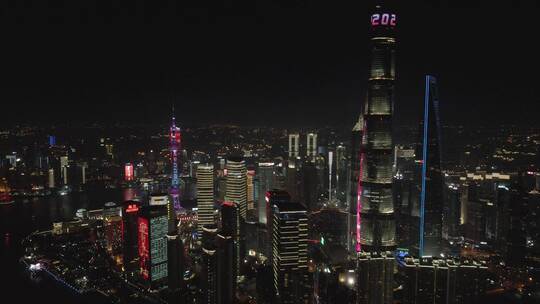 上海外滩夜景4K航拍原素材视频素材模板下载