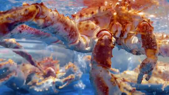 超市海鲜区帝王蟹2视频素材模板下载