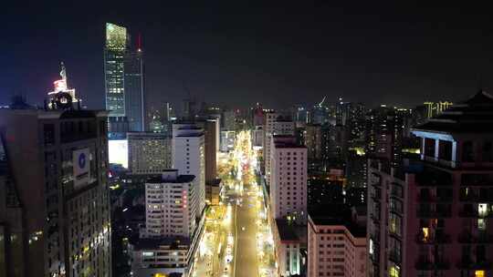 航拍云南昆明城市夜景