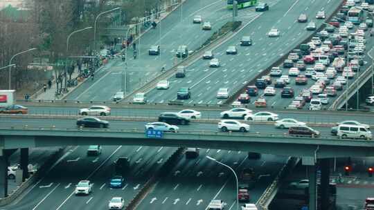 北京国贸交通拥堵视频素材模板下载