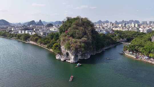 航拍广西桂林象山景区