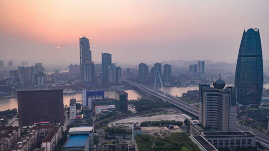 航拍宁波城市风光延时