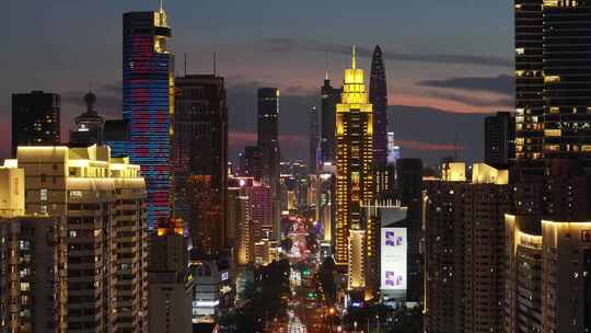 4k深圳城市夜景航拍