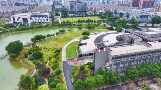 中南大学新校区校园风景航拍湖南长沙岳麓区