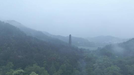 天台山国清寺建筑视频航拍