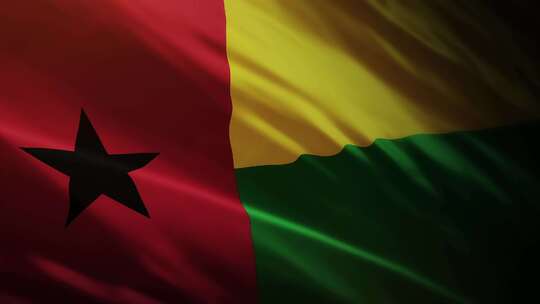 几内亚比绍国旗挥舞-4K视频素材模板下载
