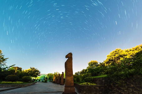 西安 城市 星空 建筑  夜景 十二生肖星轨