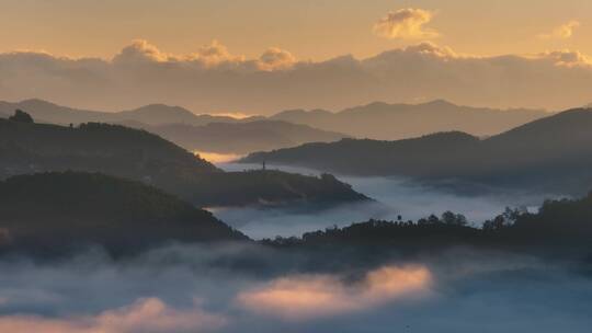 航拍茶山云海