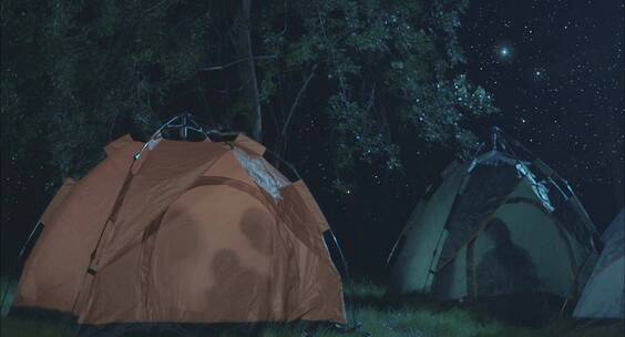 星空下露营帐篷4k素材