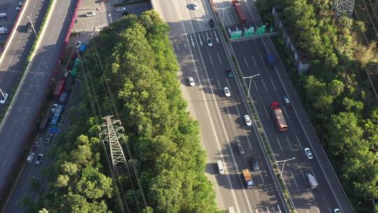 航拍深圳城市道路运输