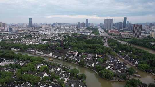 江苏苏州寒山寺历史文化建筑航拍