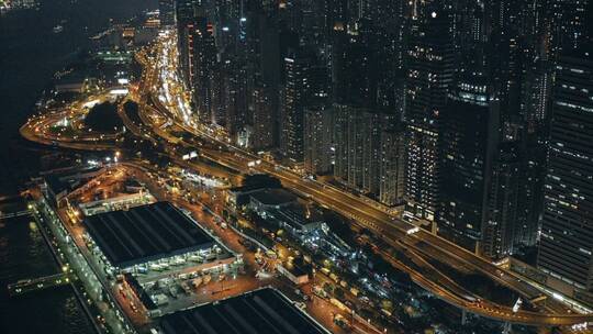 城市海港夜色