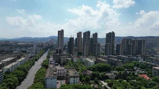 航拍新余城市风光新余大景