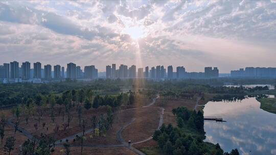 城市绿地洋湖湿地公园绿水园林