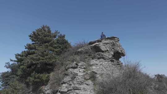 武当山山顶打坐视频素材模板下载