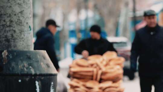 伊宁喀其赞老城区人文景观风景视频素材模板下载