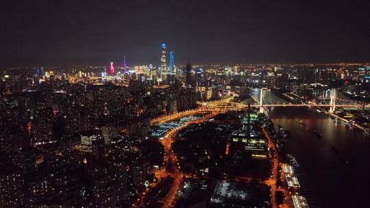 南浦大桥夜景航拍