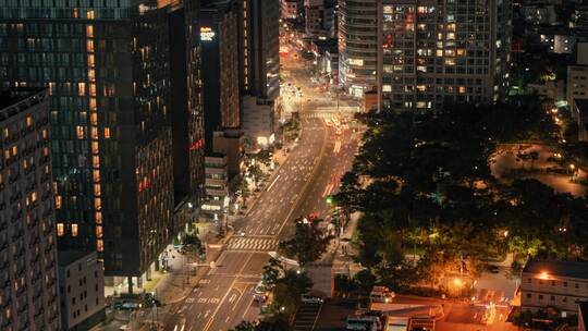 韩国首尔城市街头延时摄影