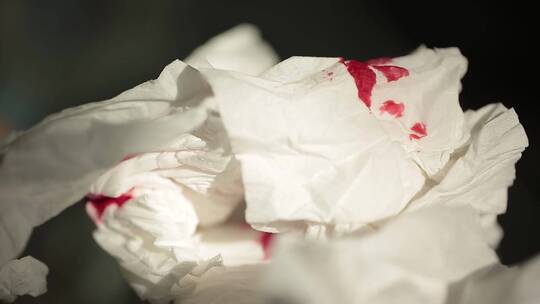 【镜头合集】沾有血迹的纸巾