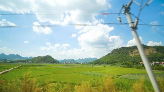 动车高铁火车窗外风景