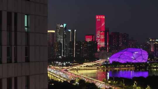 辽宁沈阳夜景城市夜晚灯光