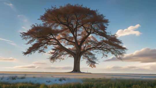 树木春夏秋冬四季变化季节变换 循环视频