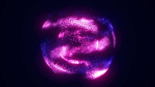 紫色能量魔圆，球体，未来能量粒子制成的球视频素材模板下载