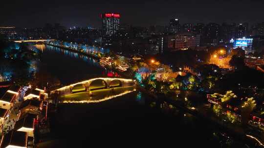 杭州市拱墅区拱宸桥京杭大运河夜景