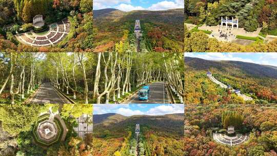 2025 秋景中山陵 音乐台 梧桐大道高清在线视频素材下载