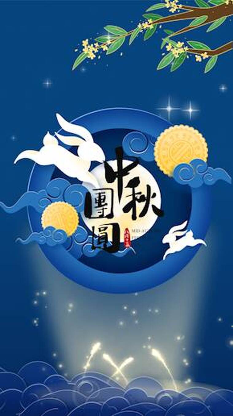 中国风中秋团圆剪纸视频竖屏AE模板