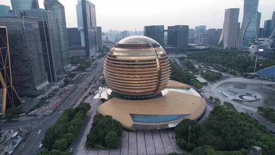 杭州城市地标球形建筑视频素材模板下载