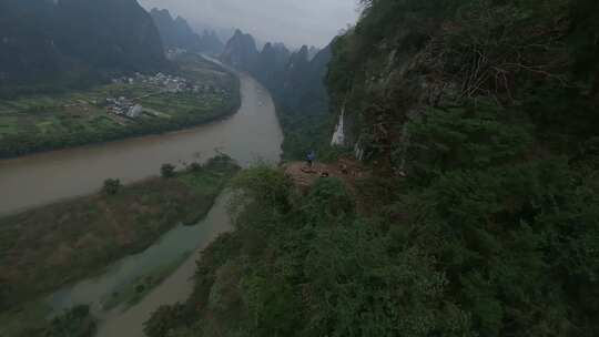 fpv穿越机航拍桂林风光漓江山水风景