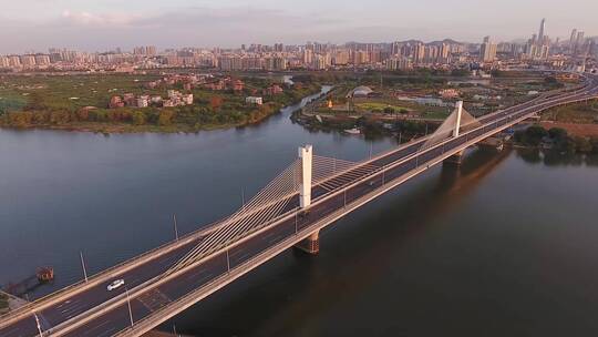 东莞东江大桥景观航拍合集视频素材模板下载