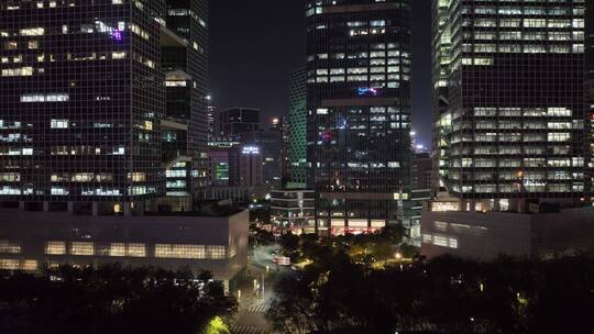 深圳南山区科技创新园夜景航拍