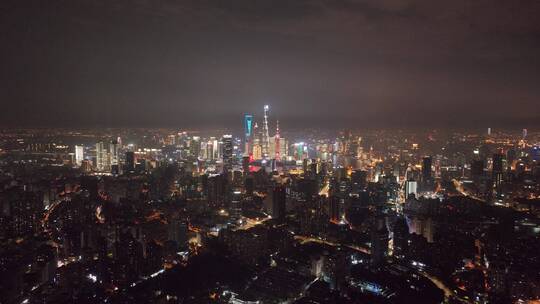 上海陆家嘴夜景航拍