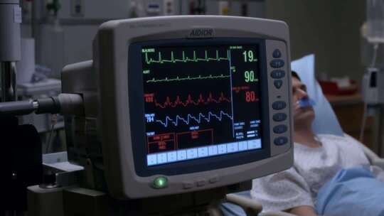 医院病房病人与心电监护仪