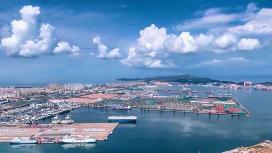 航拍烟台海岸线风景