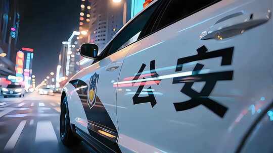 警察警车出警警灯