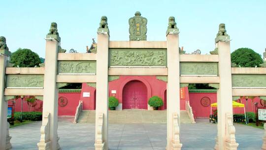 南宁孔庙博物馆中式建筑航拍延时地标
