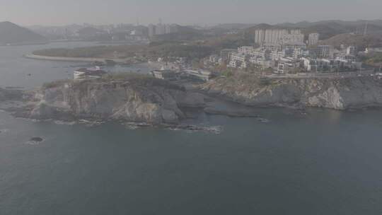 大连滨海东路 崖湾升景航拍灰片
