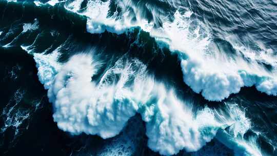 大海海浪浪花航拍视频合集