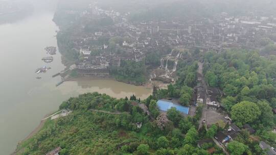 航拍湖南湘西芙蓉镇4A景区