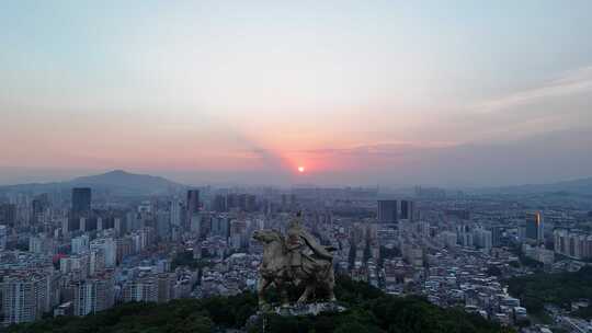 福建泉州日落航拍