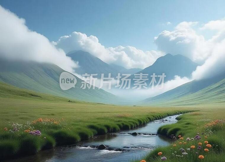 一张有山有水有树的风景图