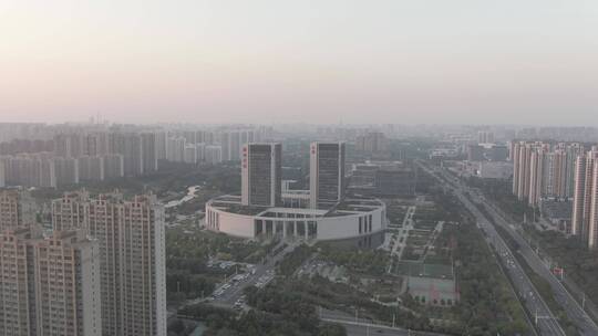 济宁新城发展航拍4k视频素材模板下载