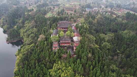 四川南充大深南海南海寺航拍