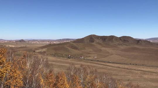 内蒙古乌兰布统草原秋景视频素材模板下载