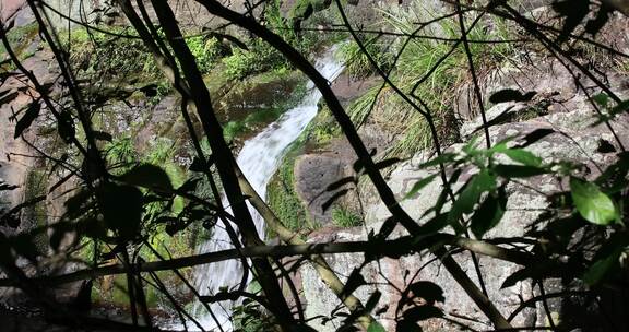 阳光山涧溪流泉水