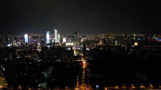 江苏无锡城市夜景灯光航拍